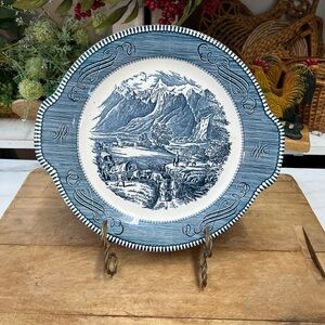 Currier & Ives platter royal ironstone blue decor